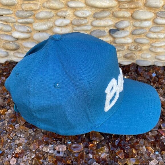 NWT New Bench Fetch Blue Baseball Cap with White Fuzzy Logo Adjustable Back OS - Picture 2 of 12